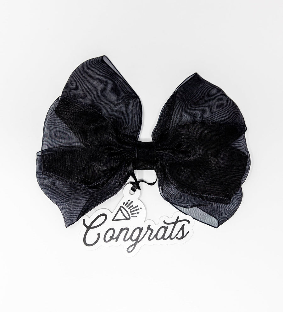 bottle bow black congrats