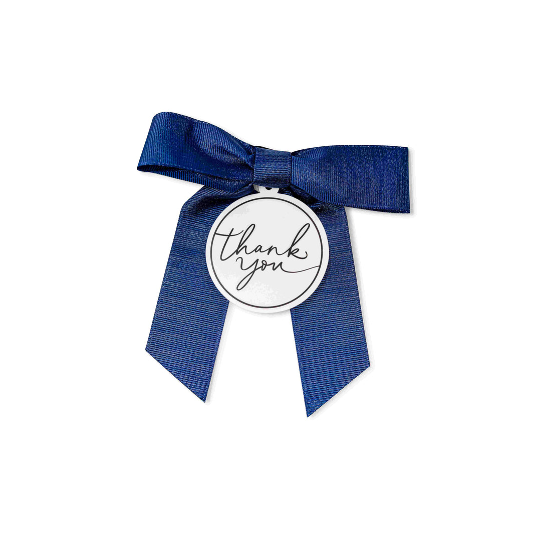 Bottle Bow + Gift Tag™ - Navy Blue thank you